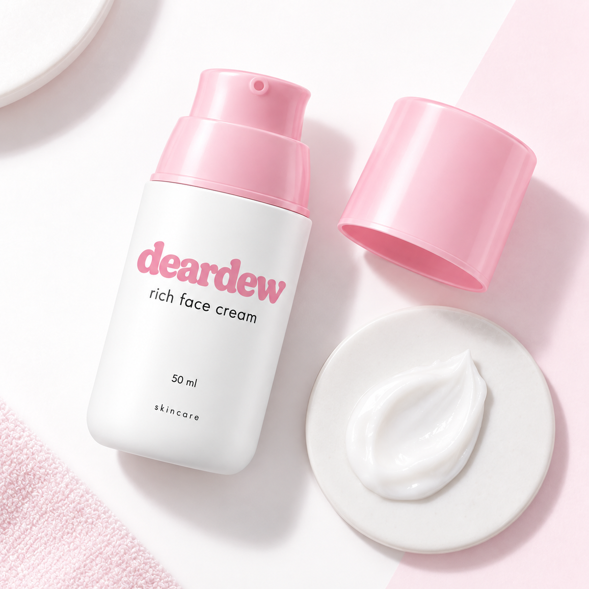 Dear Dew Rich Face Cream, 50 ml — packaging and texture detail