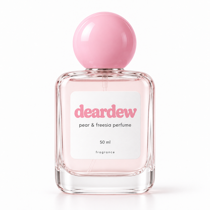 Dear Dew Pear & Freesia Perfume, 50 ml — front packaging on white