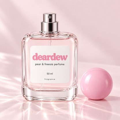 Dear Dew Pear & Freesia Perfume, 50 ml — packaging and texture detail