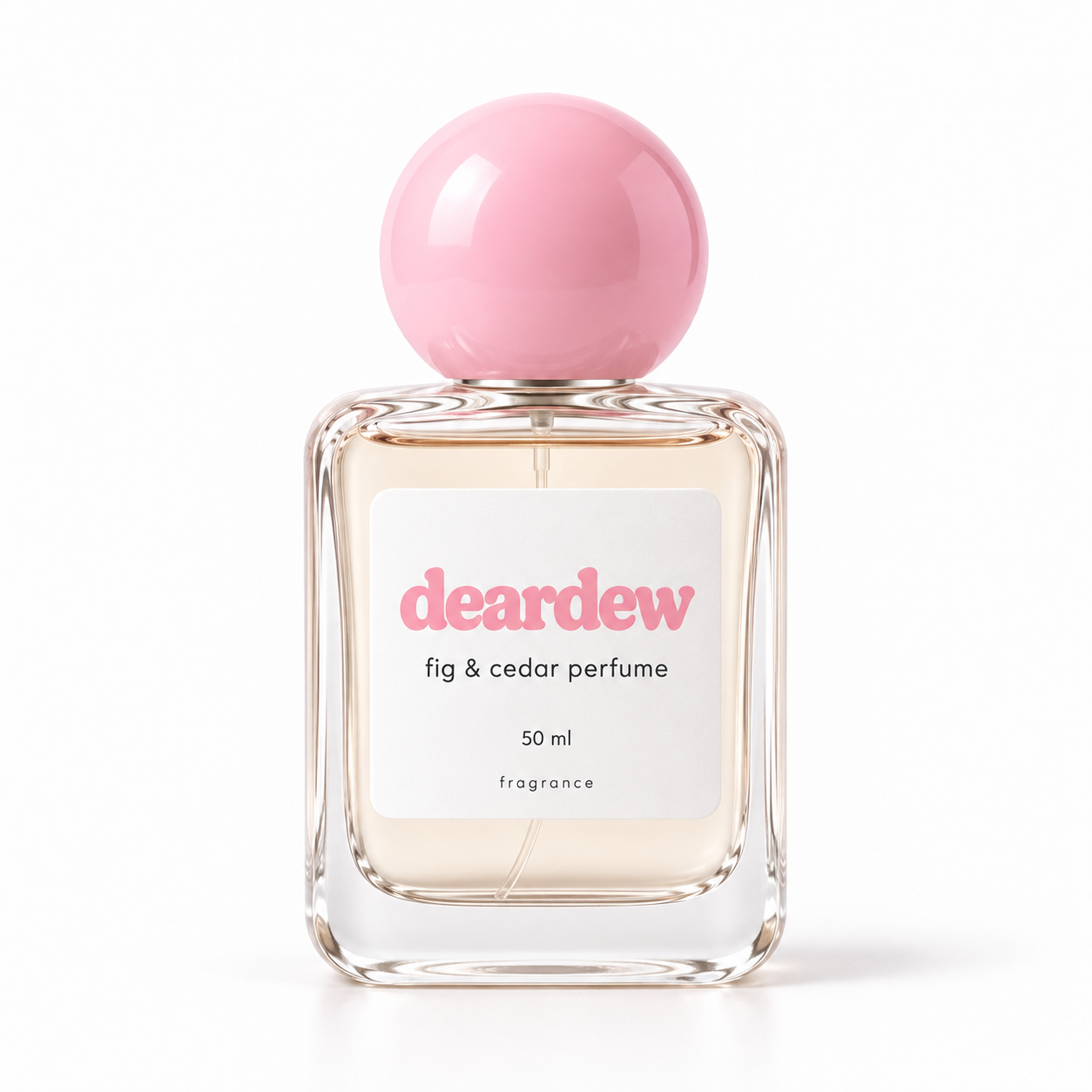 Dear Dew Fig & Cedar Perfume, 50 ml — front packaging on white