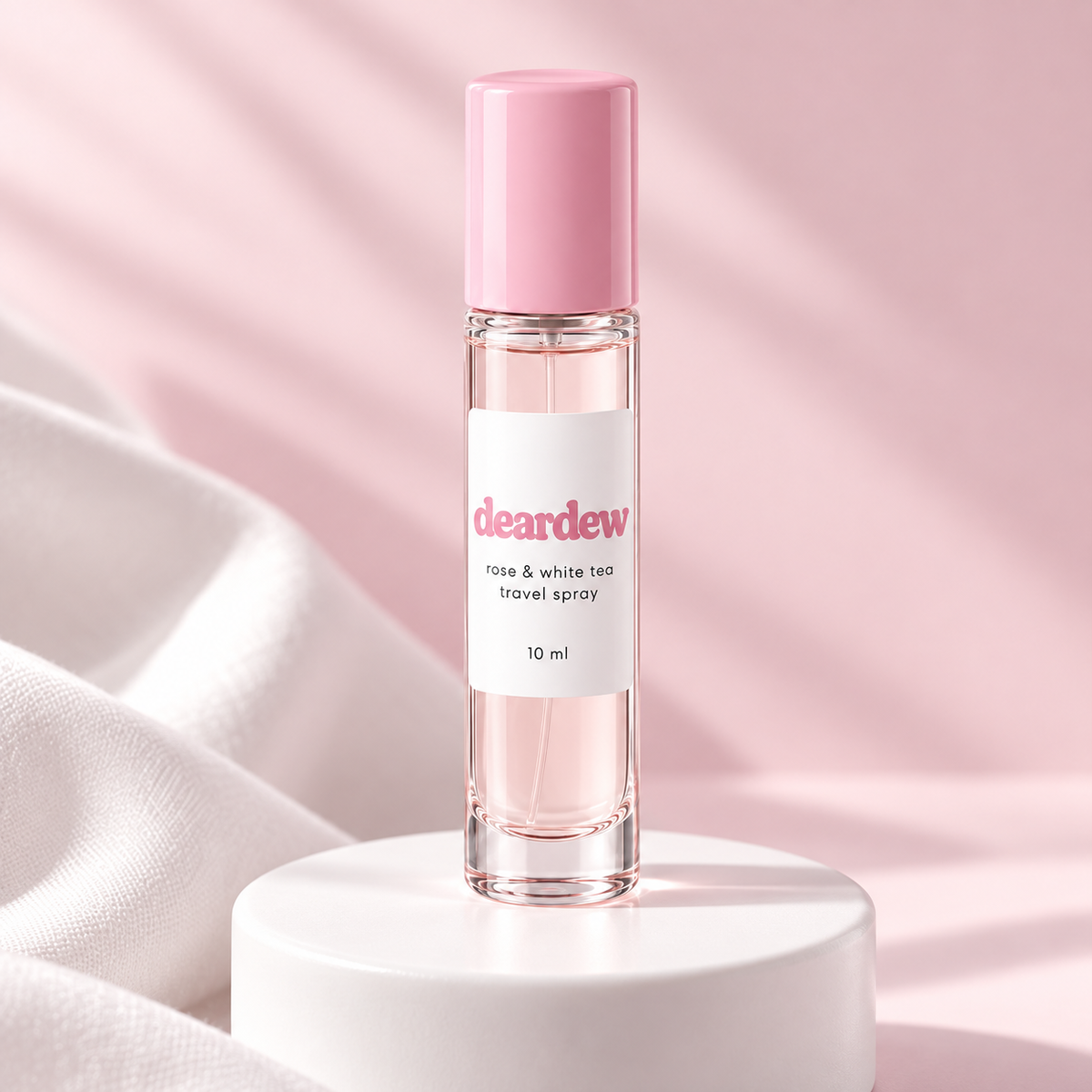 Dear Dew Rose & White Tea Travel Spray, 10 ml — editorial product photograph