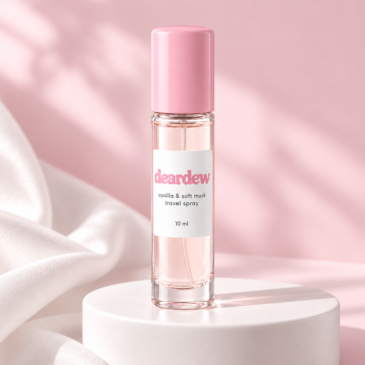 Dear Dew Vanilla & Soft Musk Travel Spray, 10 ml — editorial product photograph