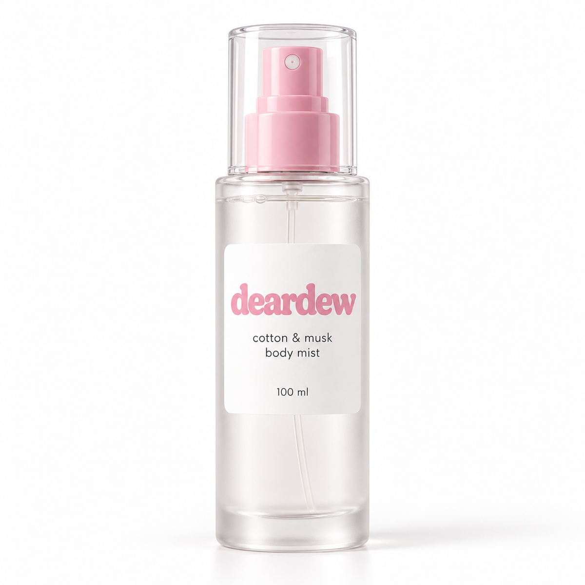 Dear Dew Cotton & Musk Body Mist, 100 ml — front packaging on white