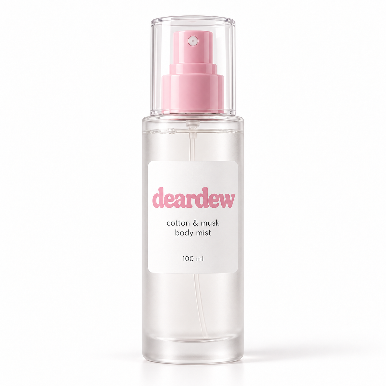 Dear Dew Cotton & Musk Body Mist, 100 ml — front packaging on white