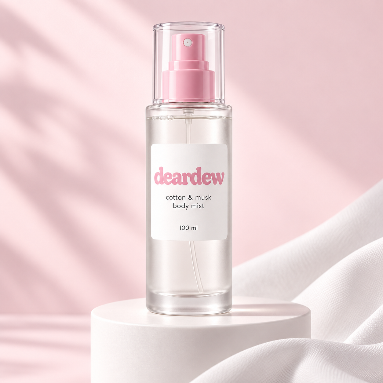 Dear Dew Cotton & Musk Body Mist, 100 ml — editorial product photograph