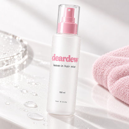 Dear Dew Leave-In Hair Mist, 150 ml — packaging and texture detail
