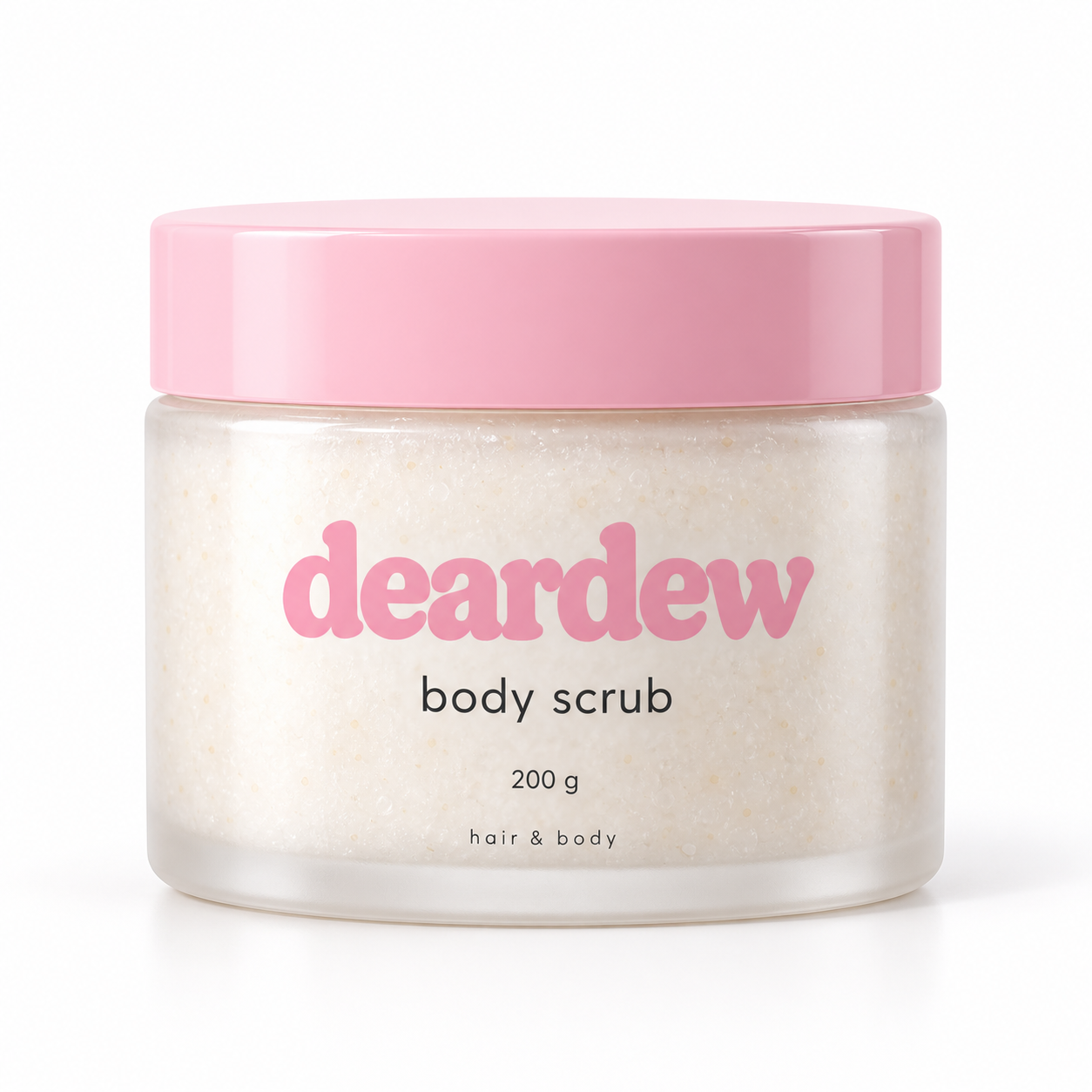 Dear Dew Body Scrub, 200 g — front packaging on white