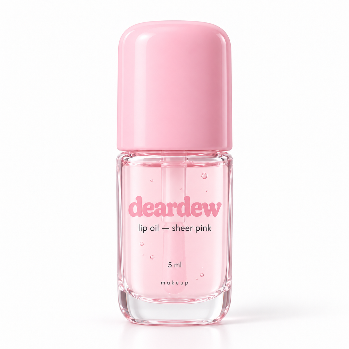 Dear Dew Lip Oil — Sheer Pink, 5 ml — front packaging on white