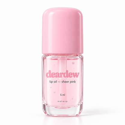 Dear Dew Lip Oil — Sheer Pink, 5 ml — front packaging on white