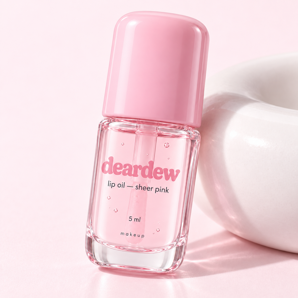 Dear Dew Lip Oil — Sheer Pink, 5 ml — editorial product photograph
