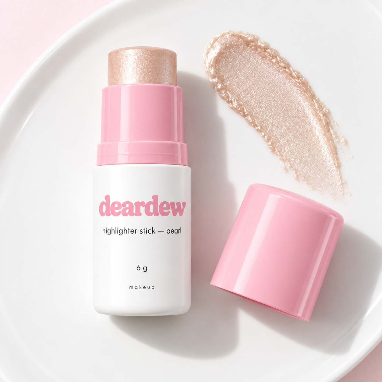 Dear Dew Highlighter Stick — Pearl, 6 g — packaging and texture detail