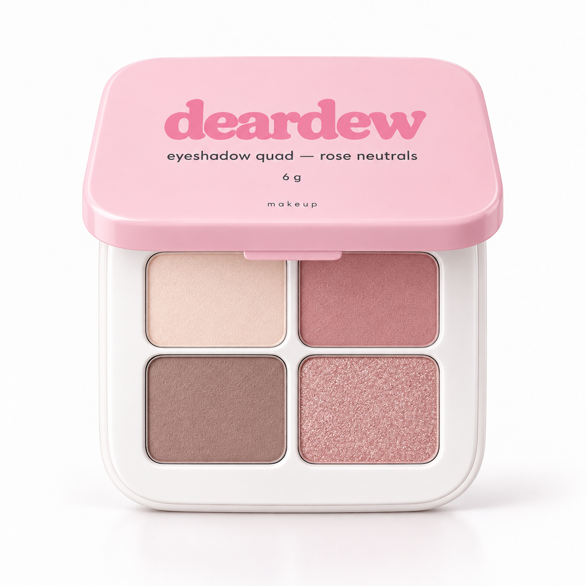 Dear Dew Eyeshadow Quad — Rose Neutrals, 6 g — front packaging on white