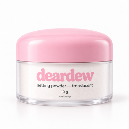 Dear Dew Setting Powder — Translucent, 10 g — front packaging on white
