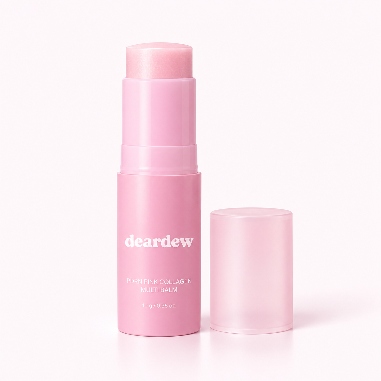 DearDew PDRN Pink Collagen Multi Balm, 10 g, pink twist-up stick and cap