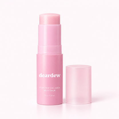 DearDew PDRN Pink Collagen Multi Balm, 10 g, pink twist-up stick and cap