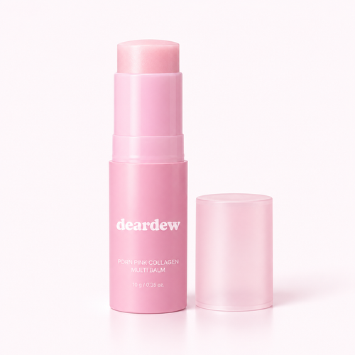 DearDew PDRN Pink Collagen Multi Balm, 10 g, pink twist-up stick and cap