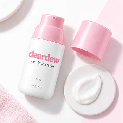 Dear Dew Rich Face Cream, 50 ml — packaging and texture detail