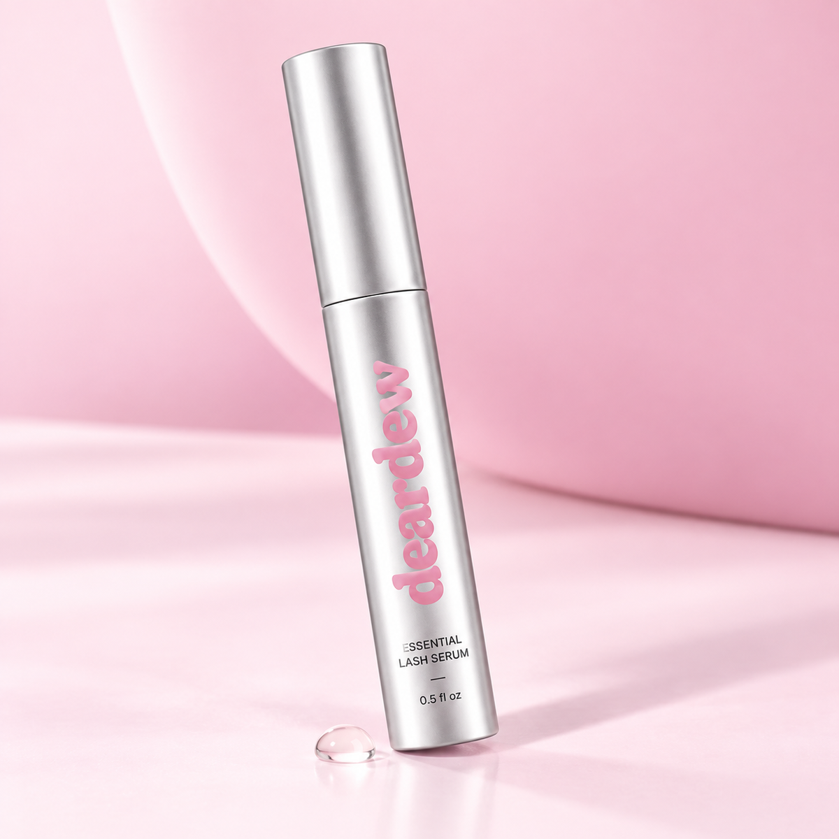 DearDew Essential Lash Serum, one jumbo 15 ml tube with soft pink logo