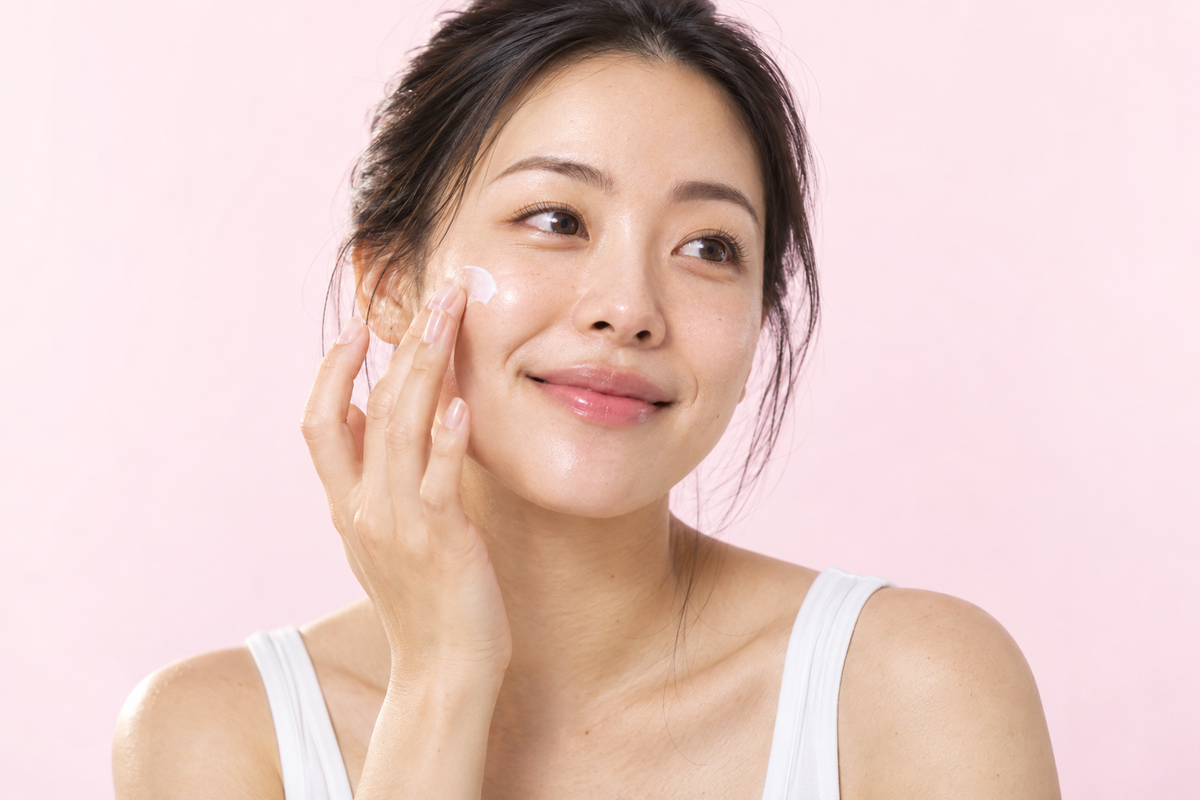 A quiet skincare moment with a fresh, natural glow